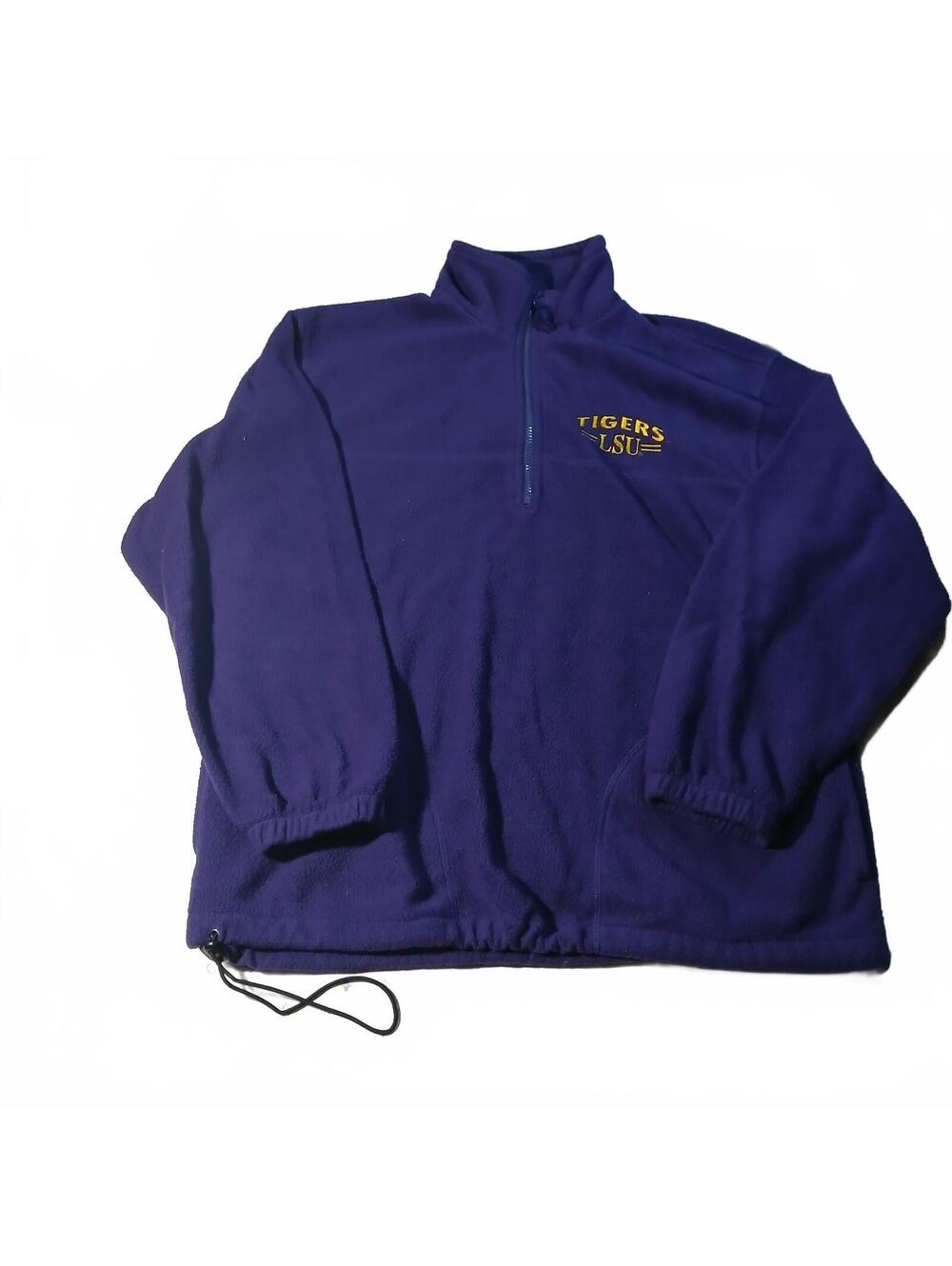 Lsu Tigers Purple Fleece Quarter Zip Pullover Jacket As Sportswear Size M
